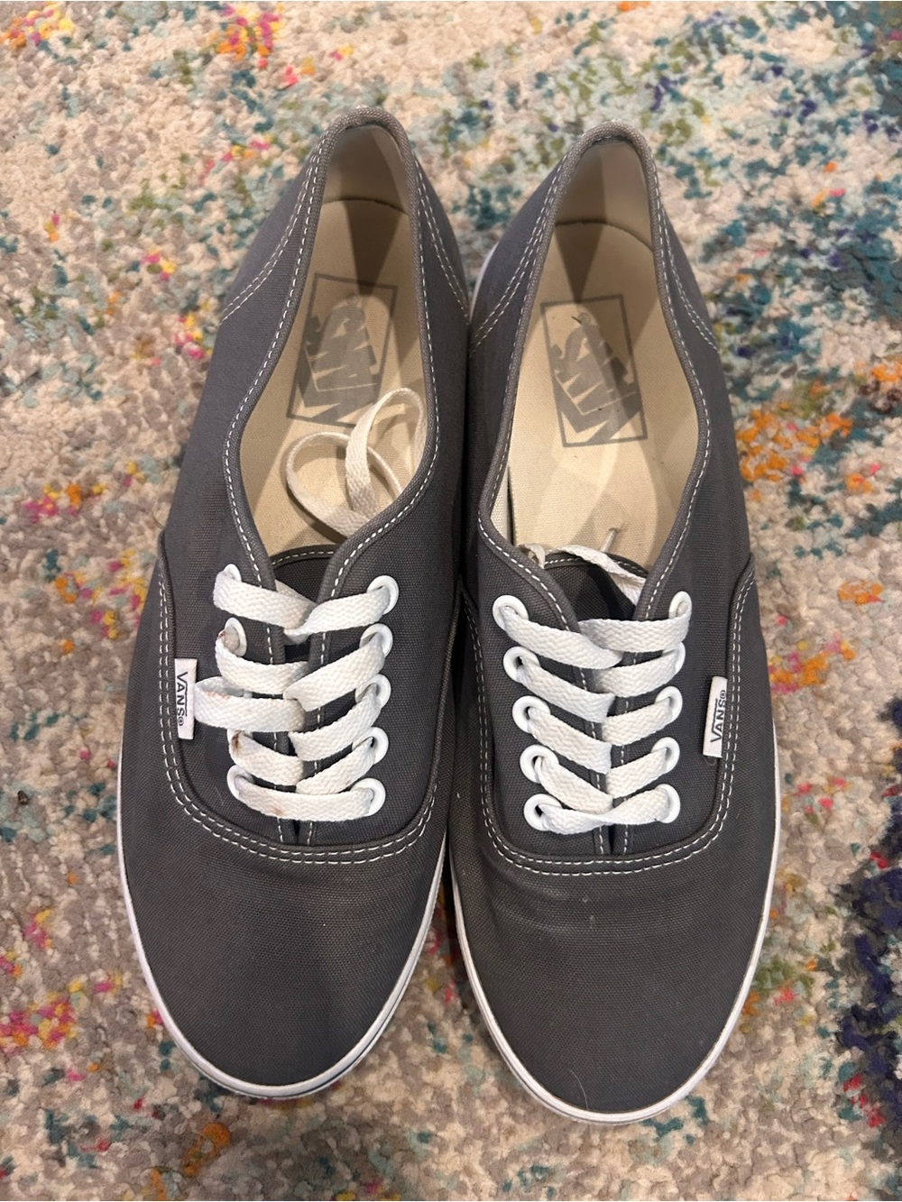 Vans Classic Canvas Sneakers in Charcoal Gray and White